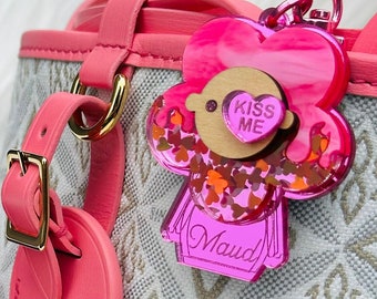 Luxury Valentine Hearts Bag Charm/For Her/Valentine Purse Charm/Hearts Confetti/Cupid