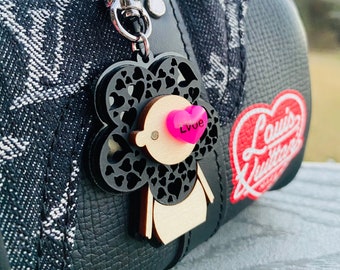 ONE-SIDED Valentine Hearts Luxury Bag Charm/Hearts Purse Charm/For Her