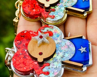 NEW Luxury Patriotic Bag Charm/USA Flag Purse Charm/Red, White & Blue Bag Charm/For Her/4th of July