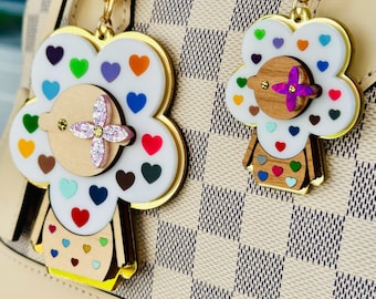 NEW!!! Full Body MEGA & Regular Sized Exclusive Luxury Handmade Multicolor Hearts Bag Charm/Purse Charm/Bag Accessories