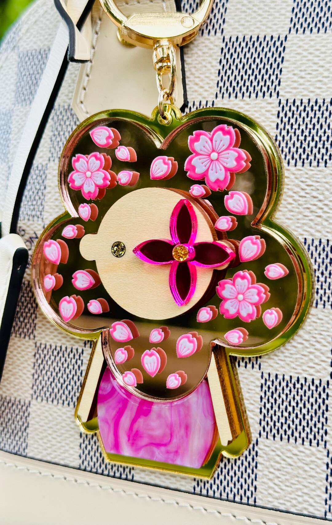 NEW!!! Luxury Handmade Blush Floral Bloom Bag Charm/pink Flower Purse ...