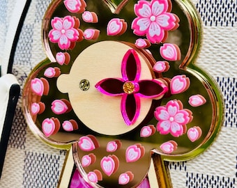 NEW!!! Luxury Handmade Blush Floral Bloom Bag Charm/Pink Flower Purse Charm/Designer Style Bag Charm/Feminine Bag Charm