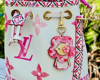 Luxury Handmade Pink Flower Bag Charm/Purse Charm/Bag Accessories