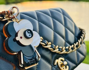 Luxury Handmade Black & White Bag Charm/Purse Charm/Bag Accessories