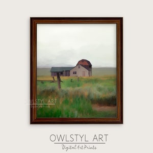 Farm and Barn Painting Digital Wall Art