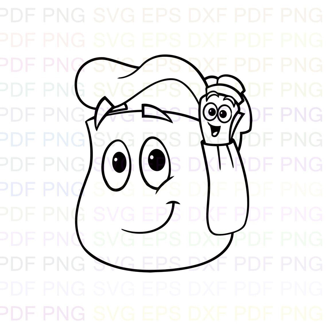 Backpack_and_map_dora_and_friends Outline Svg Dxf Eps Pdf Png Etsy