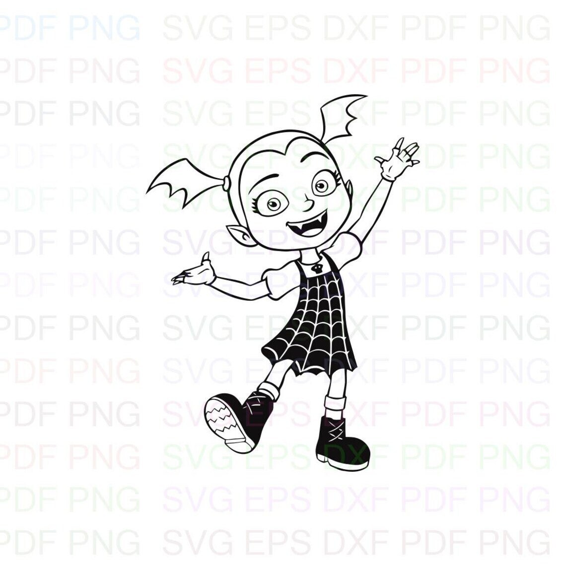 Vampirina_very_happy Outline Svg Dxf Eps Pdf Png Cricut - Etsy