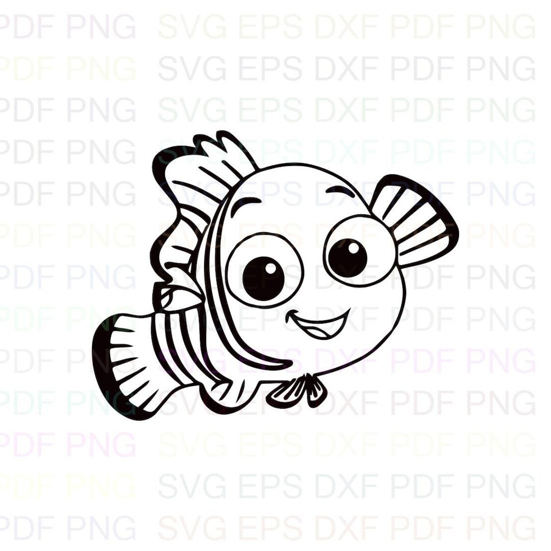 Finding_nemo Outline Svg Dxf Eps Pdf Png Cricut Cutting Etsy