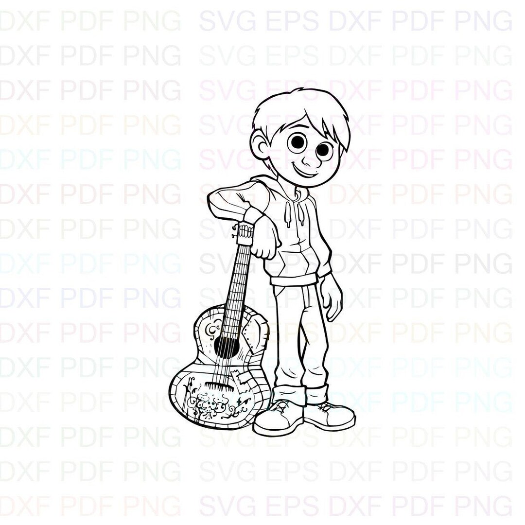 Miguel_coco Outline Svg Dxf Eps Pdf Png Cricut Cutting File - Etsy New ...