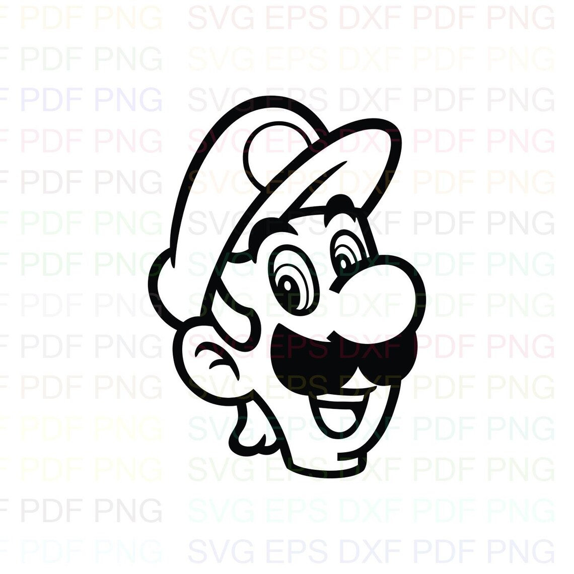 luigi-face-super-mario-bros-outline-svg-dxf-eps-pdf-png-etsy-hong-kong