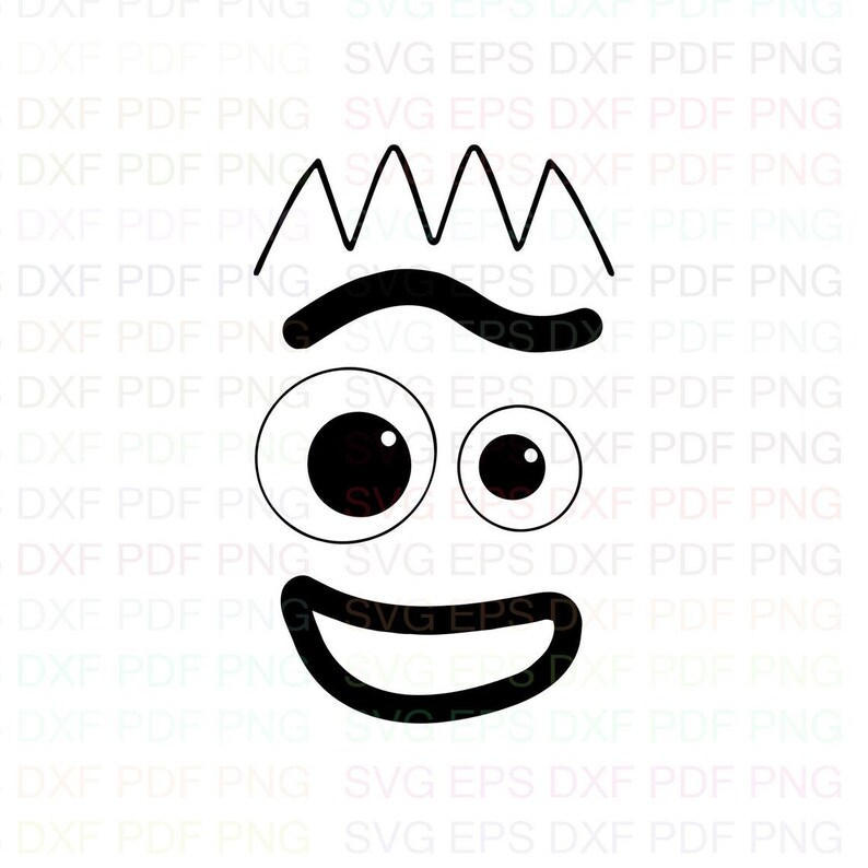 Forky_face_smiley_2_toy_story Outline Svg Dxf Eps Pdf Png - Etsy Canada