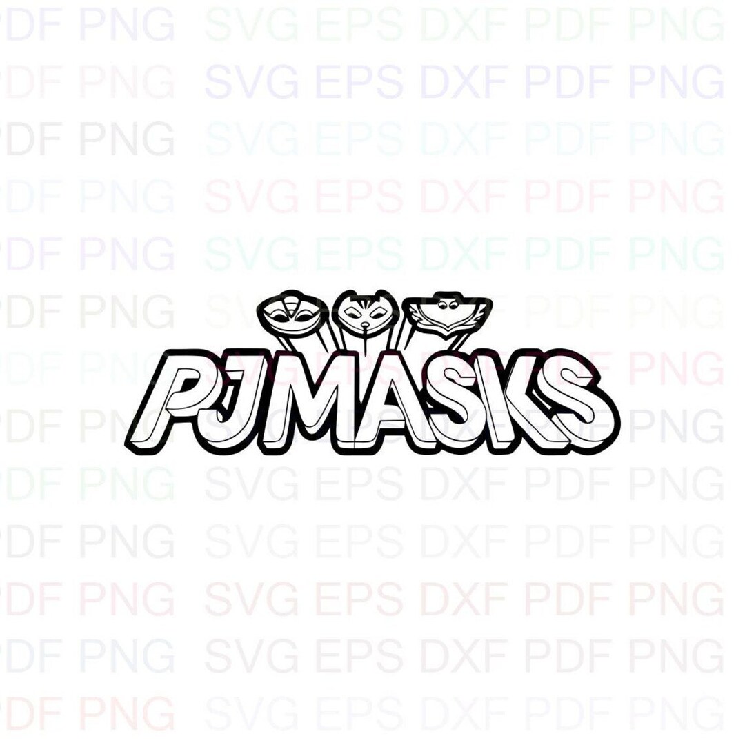 Pj_masks_logo_pj_masks Outline Svg Dxf Eps Pdf Png Cricut - Etsy