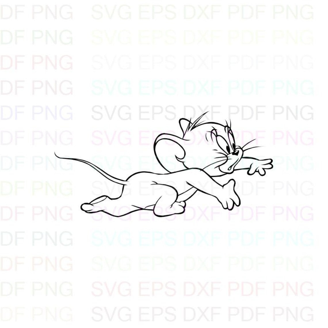 Jerry_4_tom_and_jerry Outline Svg Dxf Eps Pdf Png Cricut Etsy