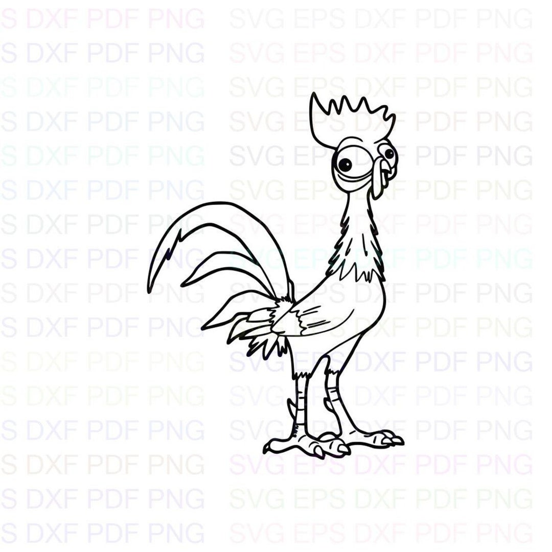 Heihei_2_moana Outline Svg Dxf Eps Pdf Png Cricut Cutting Etsy UK