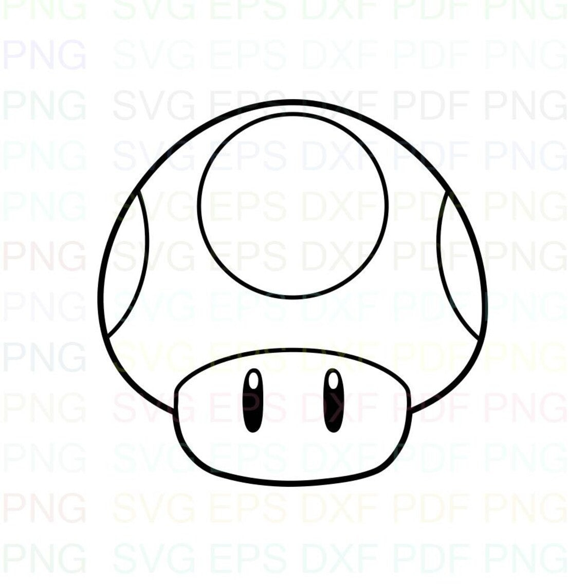 Super_mario_mushroom Outline Svg Dxf Eps Pdf Png Cricut - Etsy UK