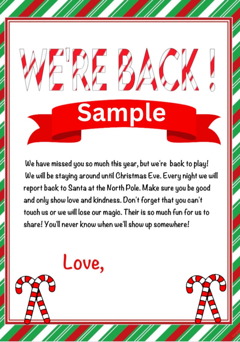 Elf Arrival Letter We're Back Letter From Elf Hello From Etsy Ireland