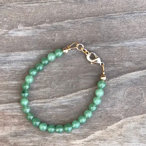 Jade bracelet- gold filled- sterling silver- baby bracelet- toddler bracelet- green- bracelet