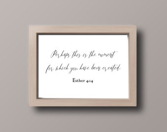 Esther 4;14 Bible Verse Printable