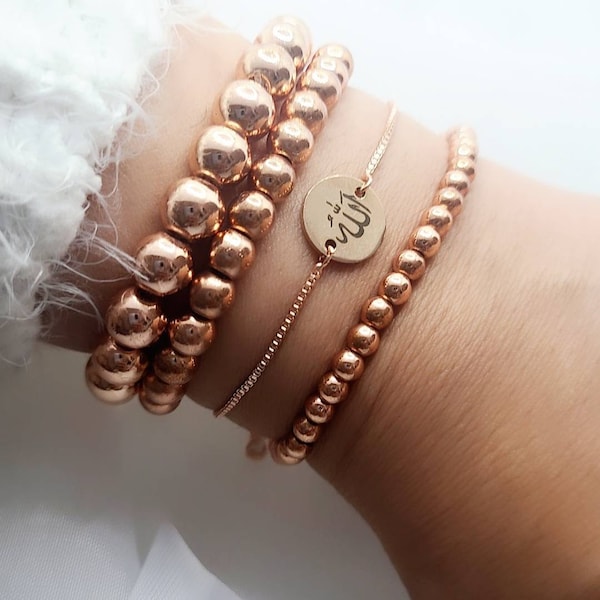 Allah Bracelet // Islam, Muslim Faith Bracelet // Rose Gold, Silver, Gold // Adjustable, Sliding