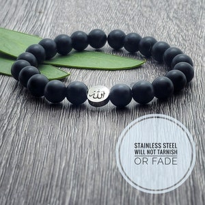 Allah Bracelet // Islam, Muslim Faith Bracelet // Rose Gold, Silver, Gold // Unisex // Black Allah Bracelet