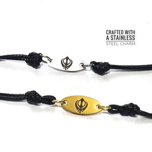 Khanda Charm, Khanda Rakhi, Ek Onkar Bracelet, Modern Rakhi Bracelet, Punjabi jewelry, Raksha Bandan, Adjustable Faux Leather Bracelet