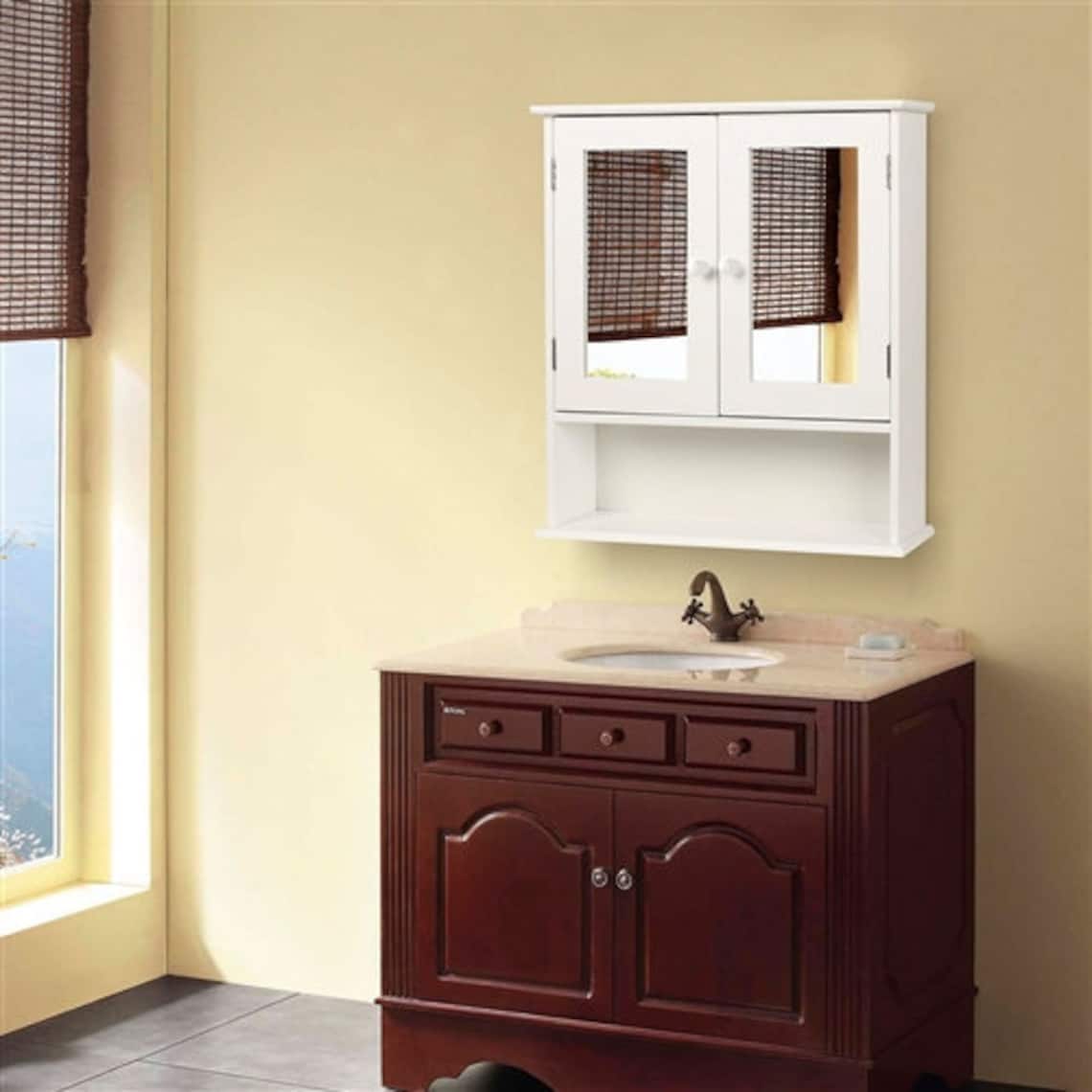 Bathroom Medicine in White 2Door Mirrored Medicine Etsy