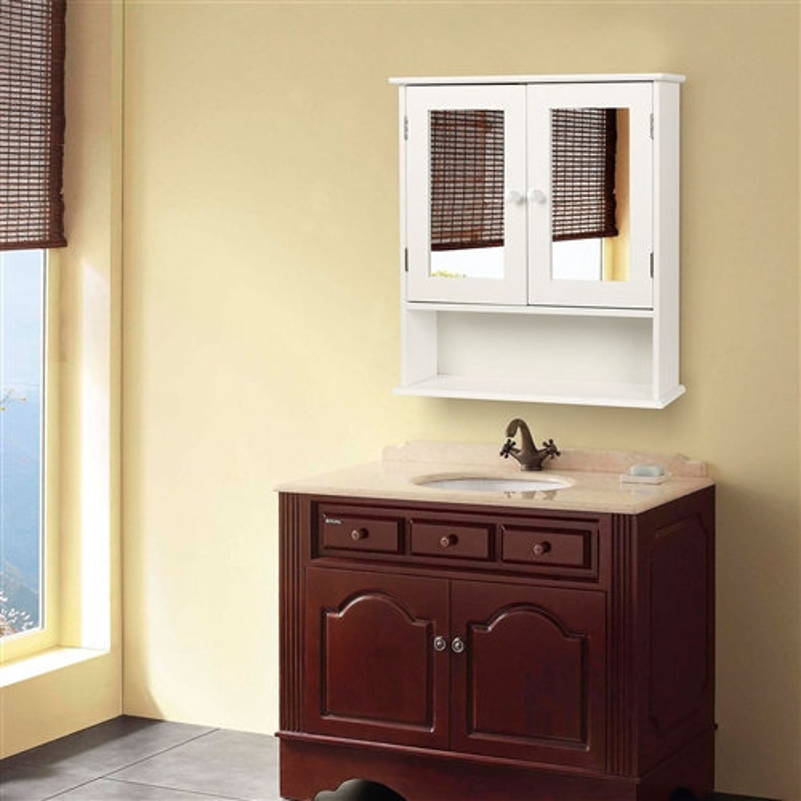 Bathroom Medicine Cabinet in White 2-Door Mirrored Medicine | Etsy