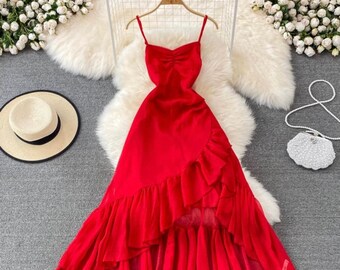 red graduation dress