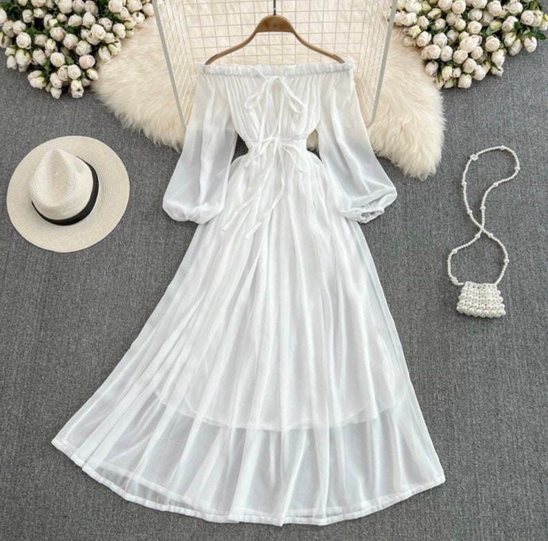 Dresses for Women Formal-Casual Wedding Dress-Fairy Dress-Boho Formal Dress-Cottagecore Dress-White Long Dresses-Maxi Dress-Fairytale Dress 