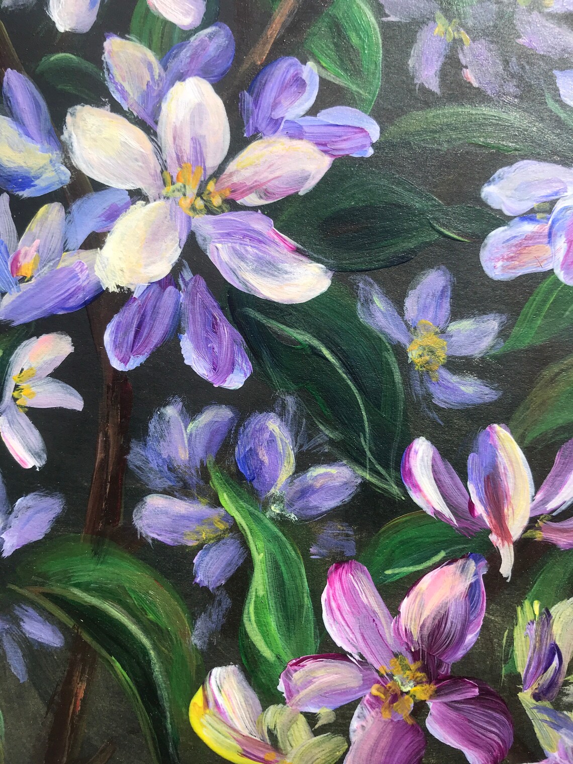 Apple Tree Blossom. Original Acrylic Painting. 12x16 Wall Etsy