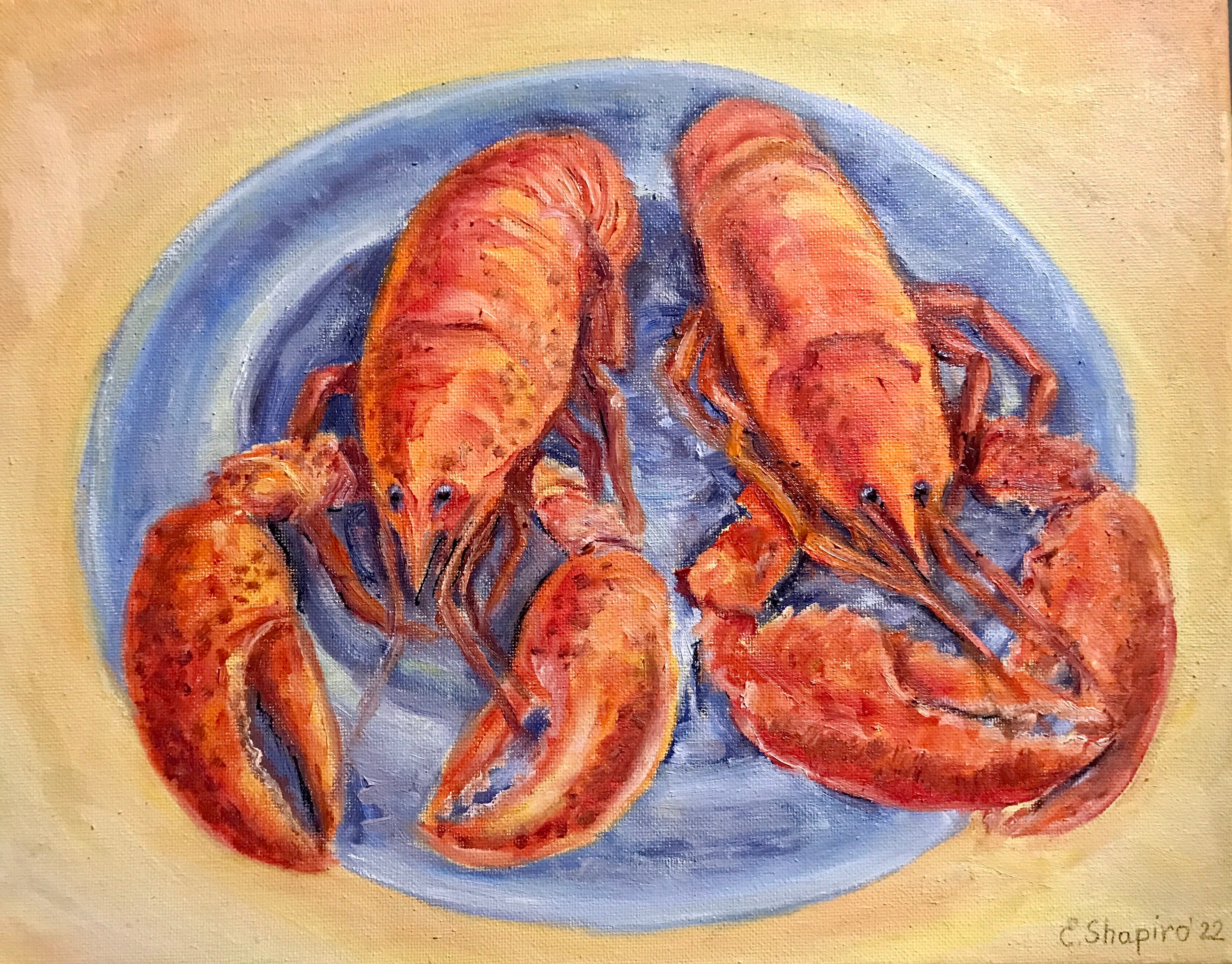 Lobster Fisherman Painting, Nova Scotia Lobster Boat Painting, Original  Acrylic Nautical Painting, 16 X 20 on Canvas, Coastal Wall Art 