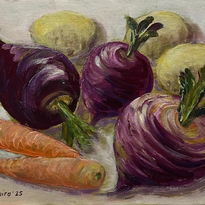 Hand painted Beets Still Life 9x12 Original Acrylic painting Food Wall Art vegetable art Kitchen Wall Decor Dining room Decor
