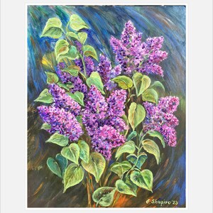 Original Acrylic Painting Lilac Flower Wall Art Flower painting 11x14 Floral Wall Decor Garden art Kitchen Wall Decor lilac painting
