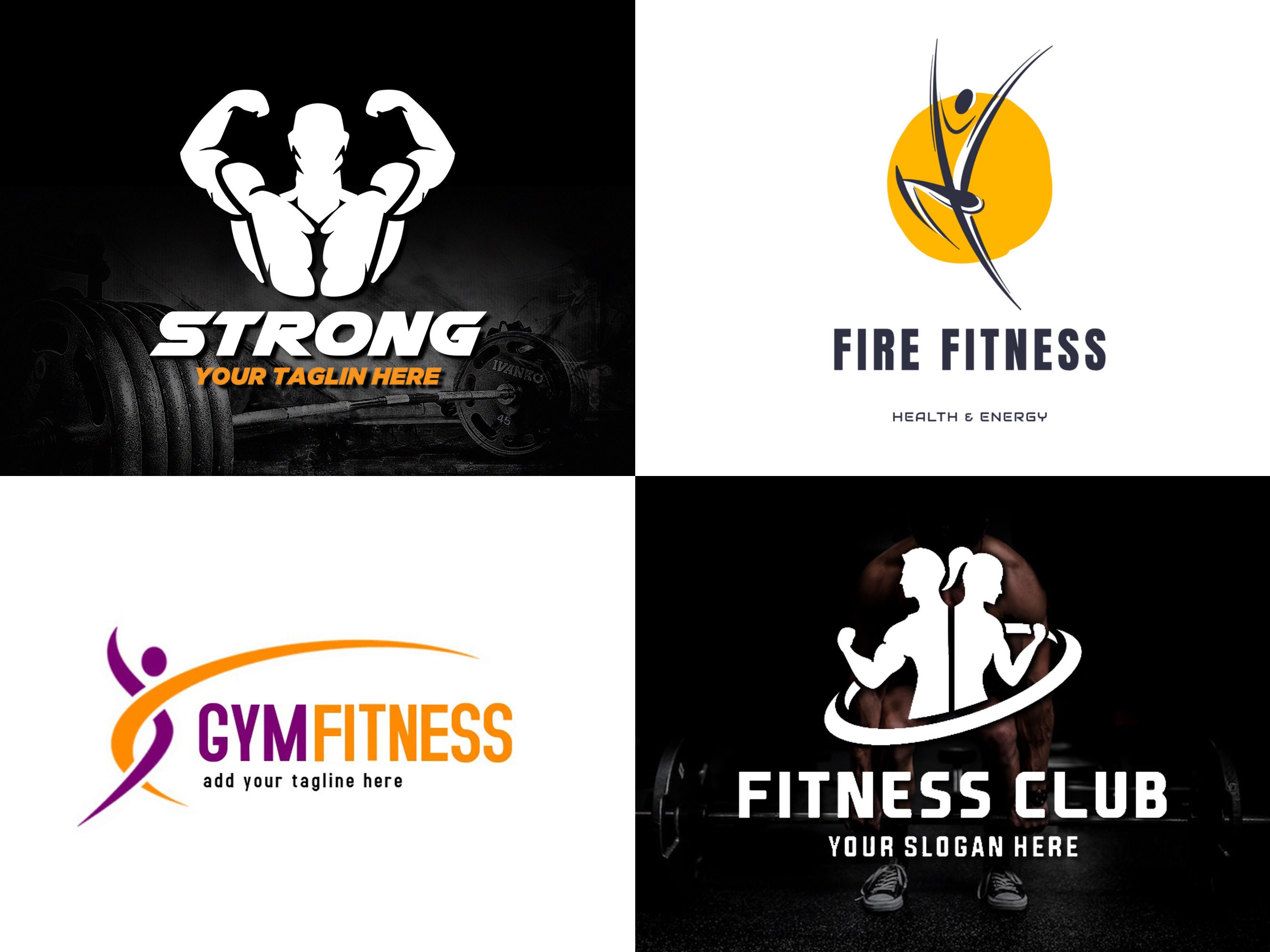FITNESS LOGO DESIGN, Custom Professional Fitness Logo Design. Unique Fitness  Logo Design for Your Gym, Fitness Center or Your Business 