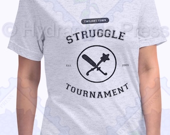 Camiseta del torneo de lucha Kingdom Hearts, regalos inspirados para jugadores: camiseta blanca con texto negro