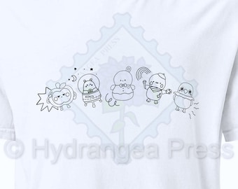 Deepspace Emoji Friends Light Version Printed Otome Game Inspired Comfort Colors T-Shirt