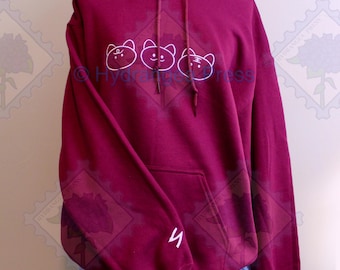 Nightplumes Kitten Faces Broderad Otome Spelinspirerad Hoodie
