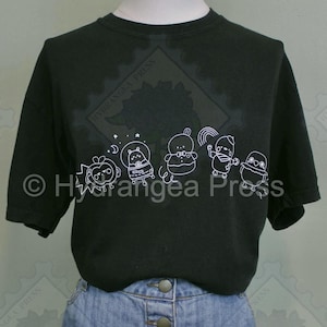 Deepspace Emoji Friends Dark Version Printed Otome Game Inspired Comfort Colors T-Shirt
