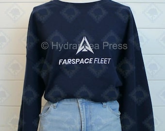 Broderad Deepspace Farspace Fleet Crew Neck-tröja