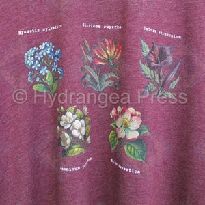 Vintage Deepspace Dark Version Floral Botanical Graphic T-Shirt Bella + Canvas