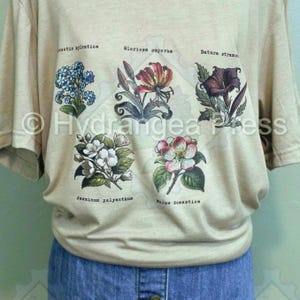 Vintage Deepspace Light Version Floral Botanical Graphic T-Shirt Bella + Canvas