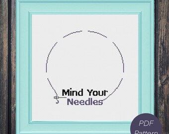 Mind Your Needles Cross Stitch/Embroidery PDF Pattern-- Needle Minder Holder/Storage/Display