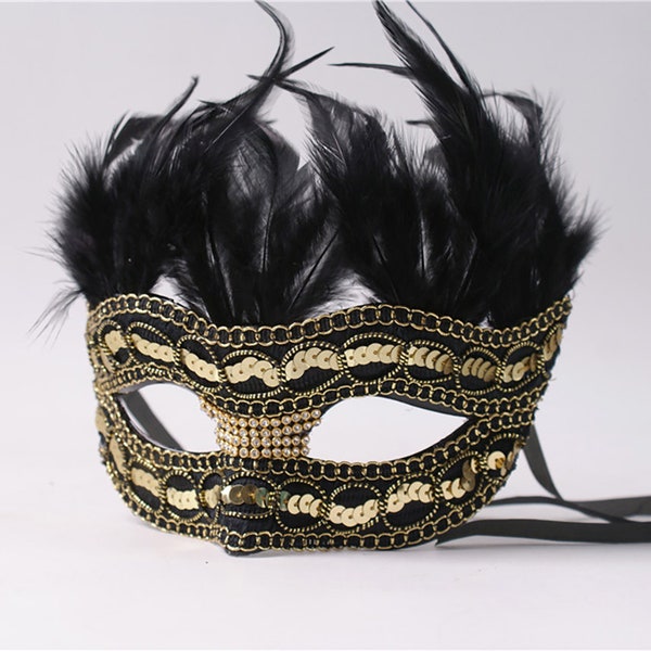 Shiny men's black mask-Masquerade Mask-Halloween Mask-Masquerade Mask-Carnival Mask-Animal Mask-Anime Mask-Venice Mask-Leather   Mask