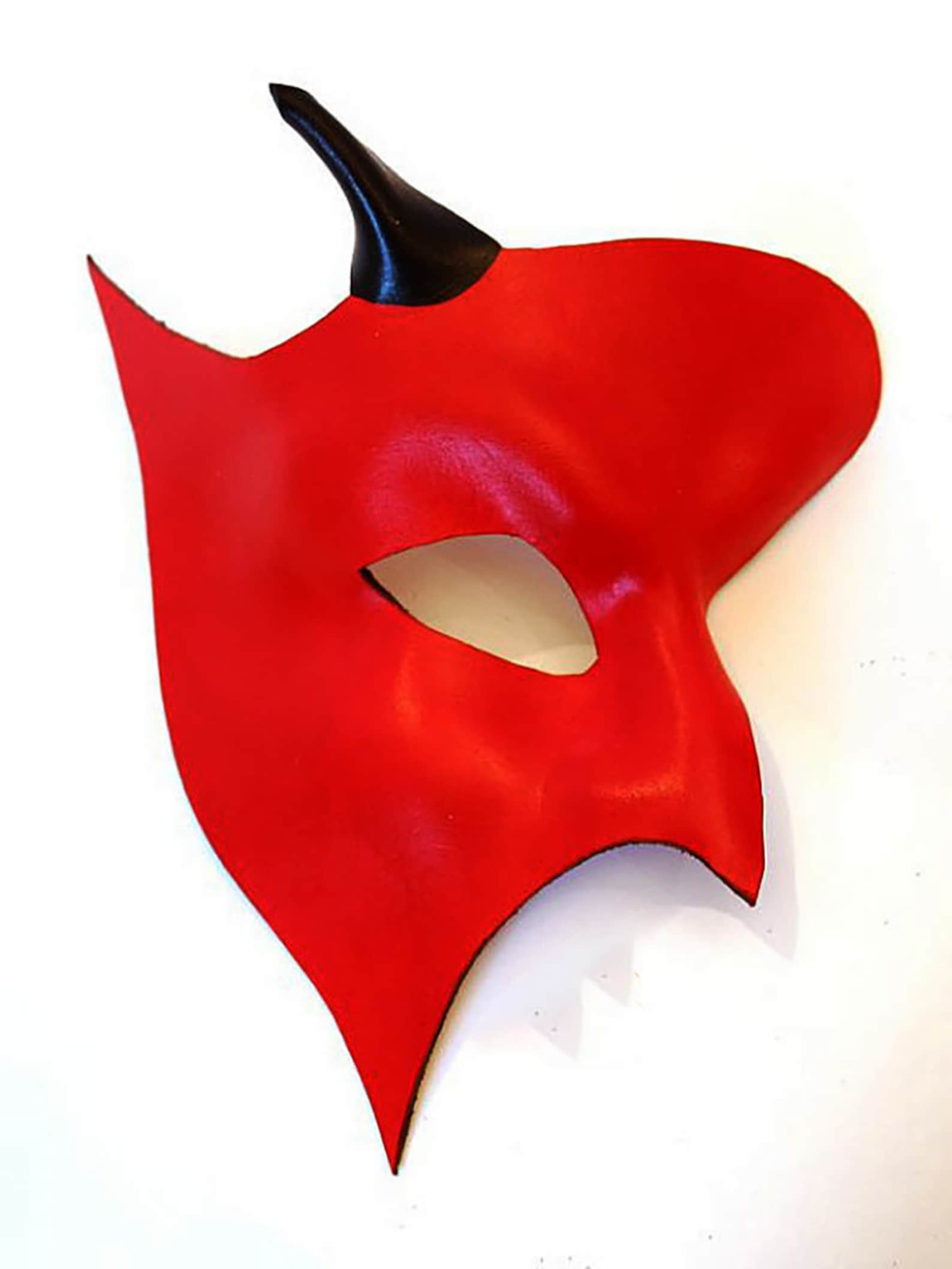 Half Face Demon Horror Maskmasquerade Maskhalloween Etsy