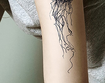 Jellyfish tattoo patch-Semi permanent tattoo - Holiday Gift creativity - Temporary Tattoo - Tattoo Sticker-Body art for adults and children