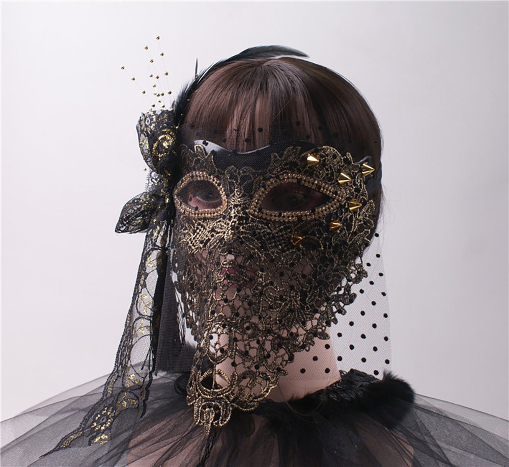 Girl Mysterious Maskmasquerade Maskhalloween Maskmasquerade Etsy UK