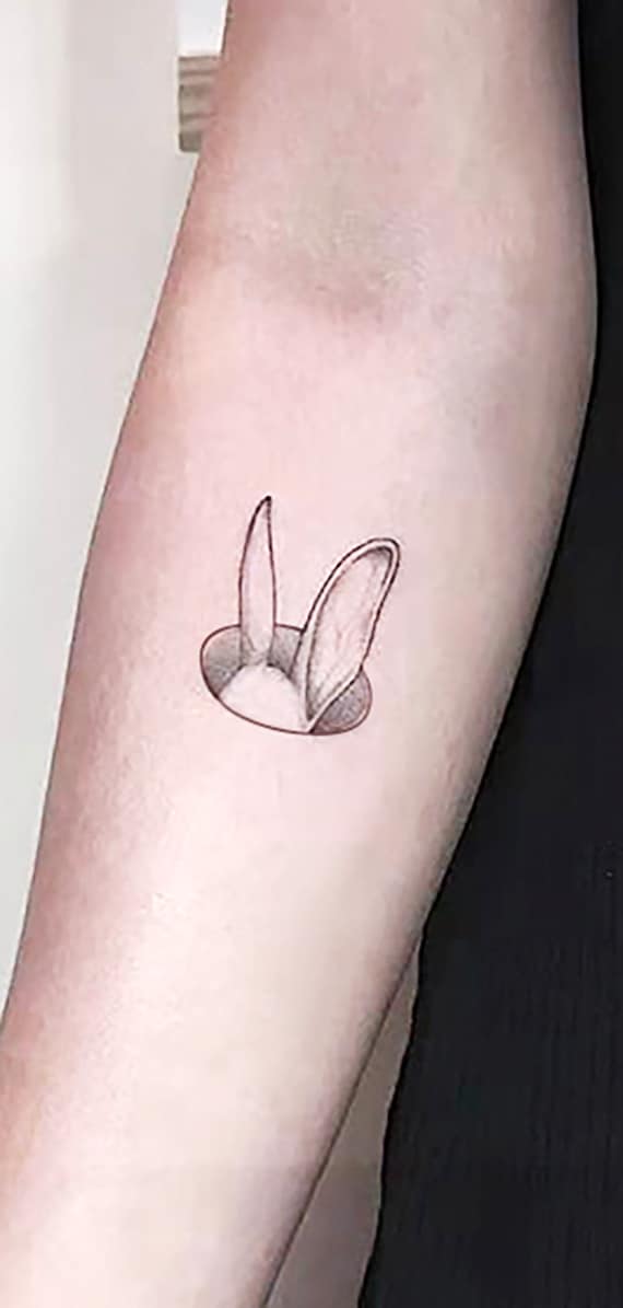 Rabbit Ear Tattoo Patch-semi Permanent Tattoo Holiday Gift - Etsy Finland