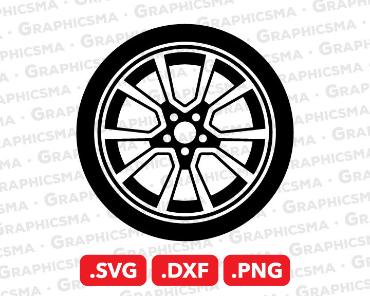 Wheel SVG File, Wheel DXF, Wheel Png, Tyre Svg, Car Wheel Tyre Svg, Car ...