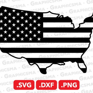 Amerika Kaart Vlag SVG Bestand, Amerikaanse Vlag Kaart DXF, Amerika Png, Verenigde Staten Kaart Vlag, Verenigde Staten van Amerika SVG Bestanden, Instant Download