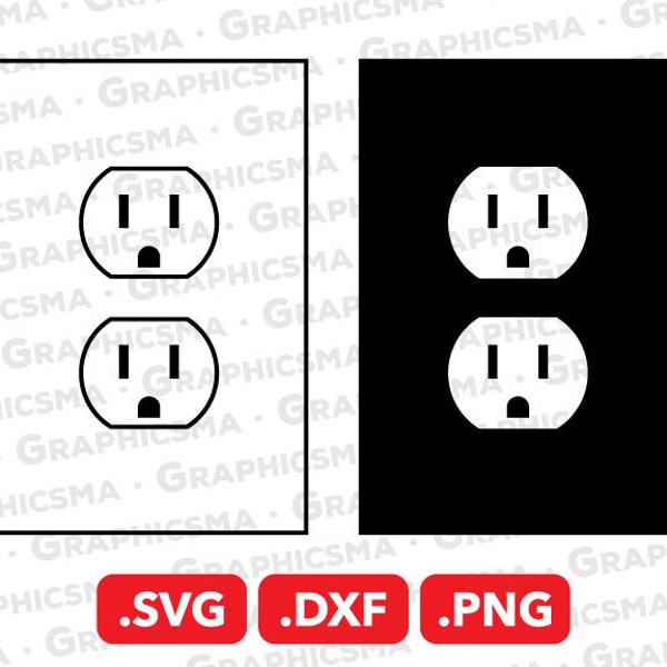 Archivo SVG de toma de corriente, Toma de corriente DXF, Toma de corriente Png, Adaptador de enchufe de alimentación de punto Toma de corriente Pin Svg, Archivos SVG de toma de corriente, Descarga instantánea